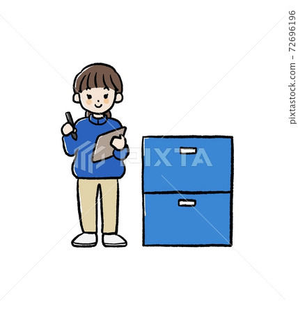 倉庫領料工人的插圖 倉庫領料工人的插圖 72696196