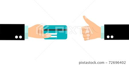 businessman holding credit card businessman holding credit card 72696402
