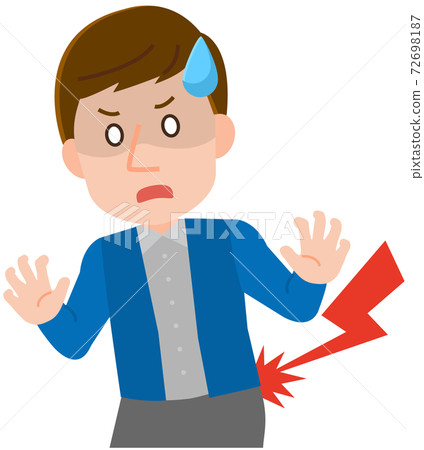 Illustration of a man with a tight back 72698187