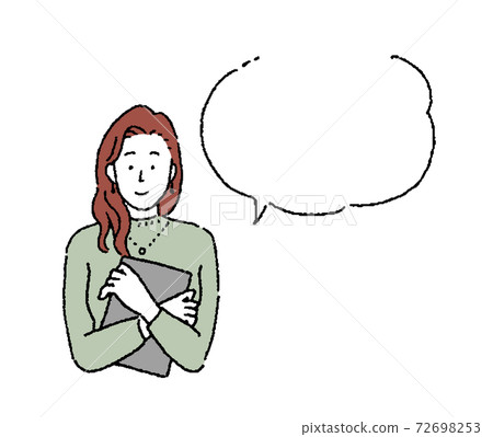 簡單的插圖,氣球和女性插圖素材 簡單的插圖,氣球和女性插圖素材 72698253