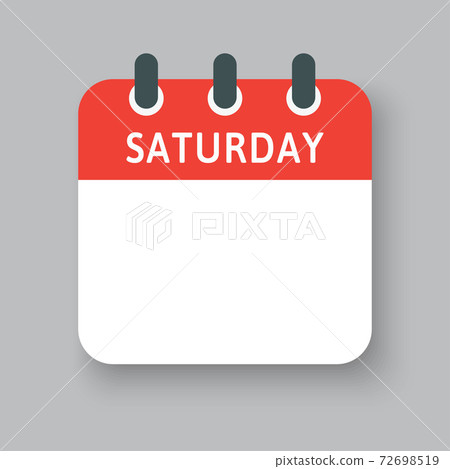 Vector icon calendar page, days of week Saturday 72698519