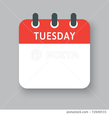 Vector icon calendar page, days of week Tuesday 72698533