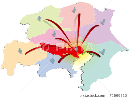 Flow Of People In The Tokyo Metropolitan Area Stock Illustration