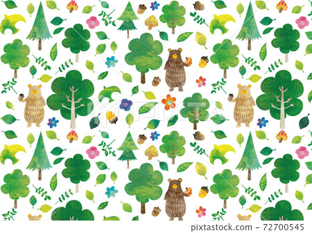 Watercolor style forest bear pattern 72700545
