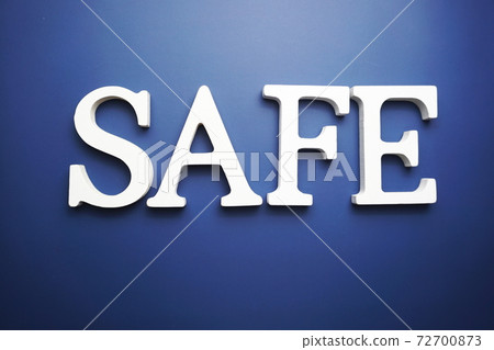 Safe alphabet letter on blue background 72700873