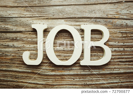 JOB alphabet letter on wooden background 72700877