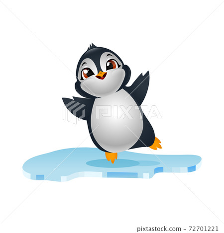 Cute penguins on ice floe Cute penguins on ice floe 72701221