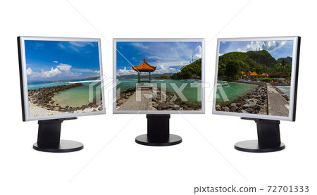 Bali Indonesia panorama (my photo) on computer monitors Bali Indonesia panorama (my photo) on computer monitors 72701333