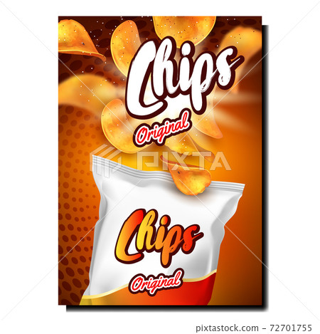 Chips Food Creative Promotional Banner Vector 72701755