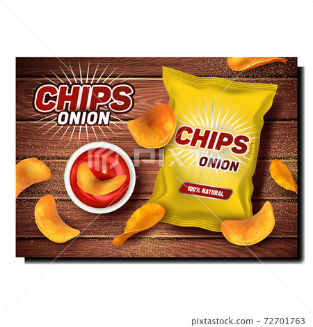 Onion Chips Creative Promotional Poster Vector Onion Chips Creative Promotional Poster Vector 72701763