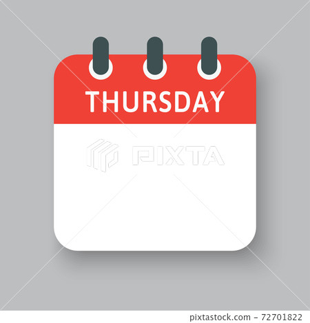 Vector icon calendar page, days of week Thursday Vector icon calendar page, days of week Thursday 72701822