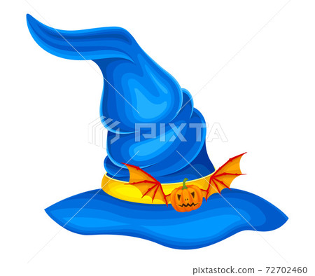Witch Pointed Hat with Wide Brim and 