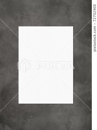 Blank White A4 paper sheet mockup template on dark concrete background 72702908
