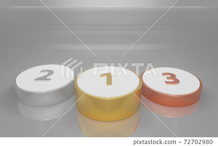 A shining podium that shows the ranking of sports and competition 72702980