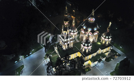 A night Park and a Church with a substructure. A night Park and a Church with a substructure. 72703912