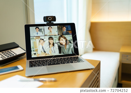 Telework web conference PC screen 72704252