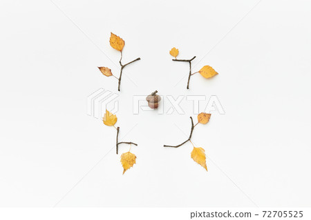Composition with acorn and leaves Composition with acorn and leaves 72705525