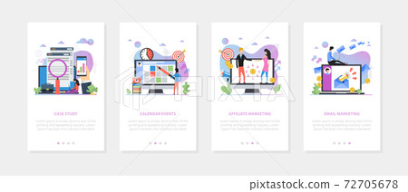 Vector mobile banner concept business marketing, set 72705678