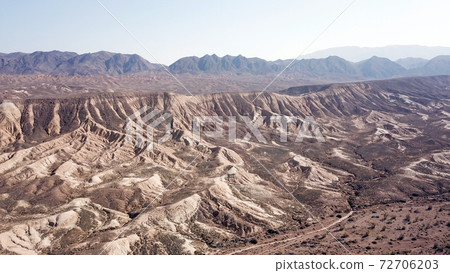 Colored hills of the gorge in the desert. 72706203