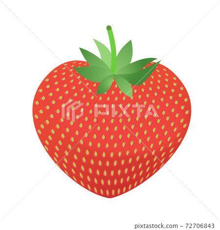 Illustration of a cute heart-shaped strawberry Heart shaped 3d strawberry illust Illustration of a cute heart-shaped strawberry Heart shaped 3d strawberry illust 72706843