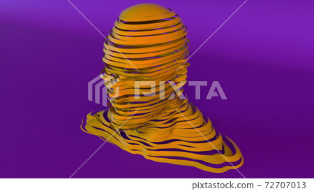 Human head and face formed by lines, 3D rendering. Computer generated background with head deformation Human head and face formed by lines, 3D rendering. Computer generated background with head deformation 72707013