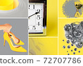 Collage of Color of the year 2021 with illuminating yellow and ultimate gray.  72707786
