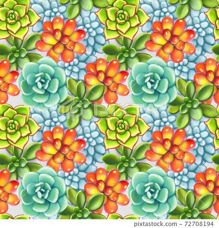 Seamless pattern with succulents. Beautiful floral print. Seamless pattern with succulents. Beautiful floral print. 72708194