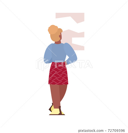 Woman looking at abstract picture cartoon flat vector illustration isolated. Woman looking at abstract picture cartoon flat vector illustration isolated. 72709396