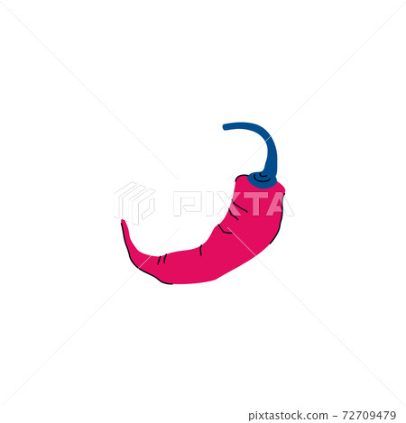 Red hot pepper isolated on white background. Chili spice Red hot pepper isolated on white background. Chili spice 72709479