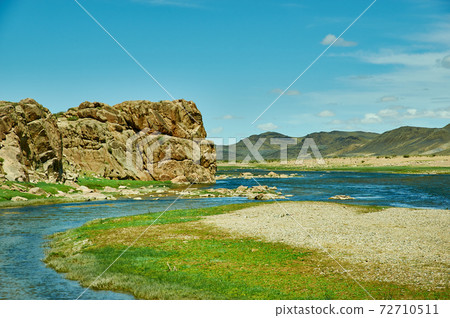 Rocky coast Zavkhan River Rocky coast Zavkhan River 72710511
