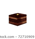 Square chocolate cake 72710909