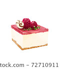 Raspberry square mousse cake 72710911
