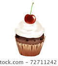 Cupcakes with cherries 72711242