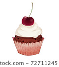 Cupcakes with cherries 72711245