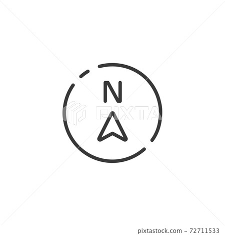 North direction thin line icon. Isolated weather vector illustration North direction thin line icon. Isolated weather vector illustration 72711533
