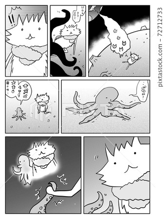 黑白漫畫雜誌風格的可愛動物插圖1 72712733