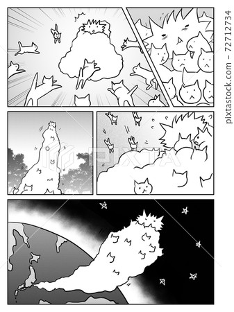 黑白漫畫雜誌風格的可愛動物插圖2 72712734