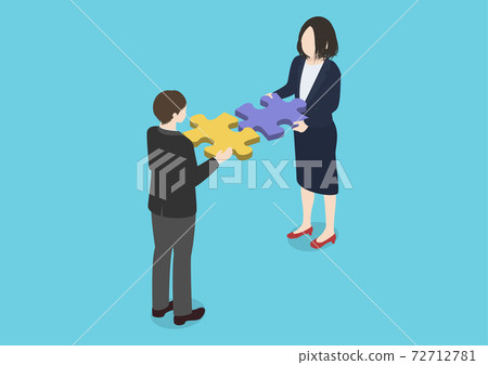 Two Japanese with jigsaw puzzles 72712781