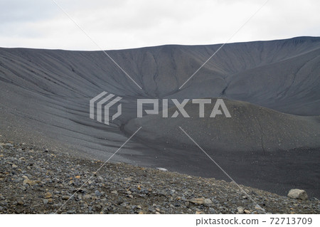 Hverfell caldera volcano top view, Iceland landmark 72713709