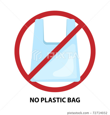 No plastic bag slogan, vector illustration 72714032