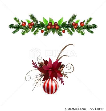 Christmas Holly brunches decoration vector Christmas Holly brunches decoration vector 72714899