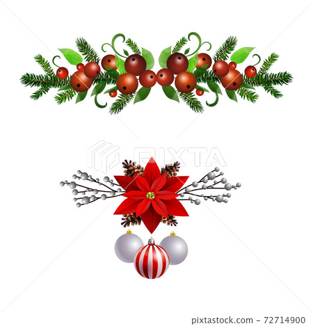 Christmas Holly brunches decoration vector Christmas Holly brunches decoration vector 72714900