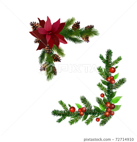 Christmas Holly brunches decoration vector Christmas Holly brunches decoration vector 72714910