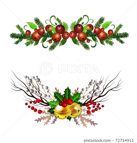Christmas Holly brunches decoration vector Christmas Holly brunches decoration vector 72714911