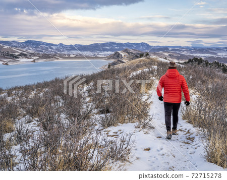 winter walk at Colorado foothills of Rocky Mountains winter walk at Colorado foothills of Rocky Mountains 72715278