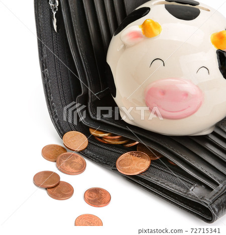 pink pig money box isolated on white background 72715341