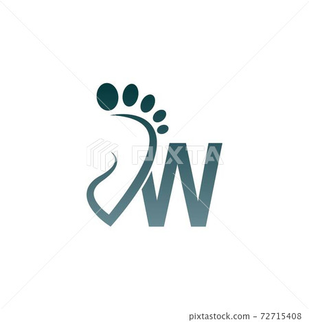 Letter W icon logo combined with footprint icon design 72715408