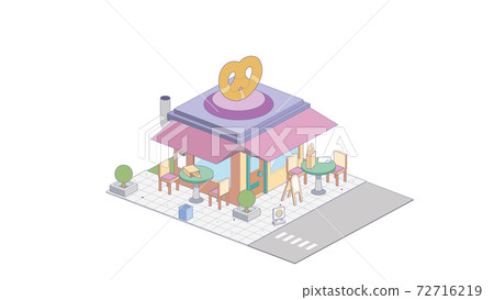 Isometric bakery on white background. Modern bakery in isometric projection. Isometric bakery on white background. Modern bakery in isometric projection. 72716219