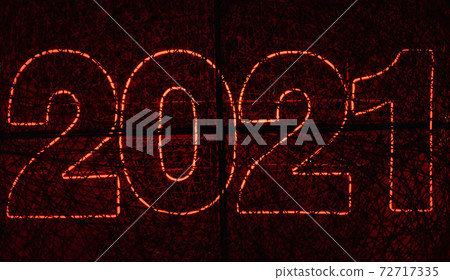 symbol of new year 2021 red neon lights symbol of new year 2021 red neon lights 72717335