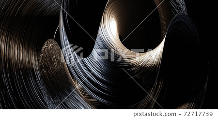 round abstract curve shape with metal steel surface and reflections 3d render illustration 72717739